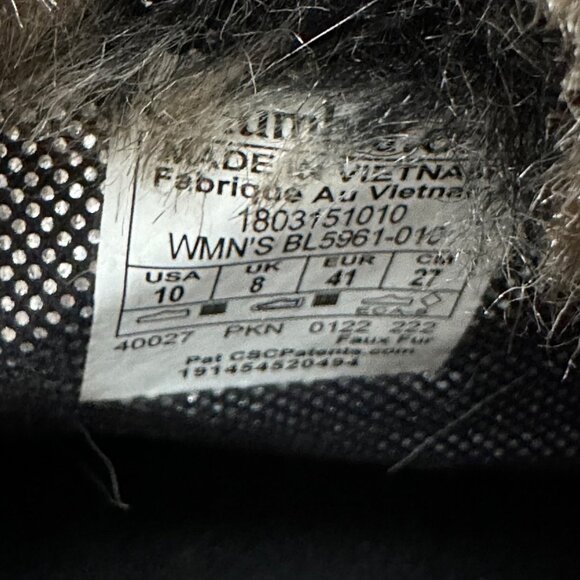 Columbia Black Lace Up Boots with Fur Trim - Picture 11 of 12